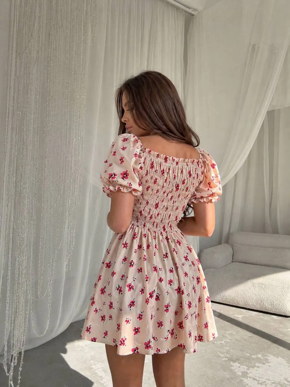 Штапельна квіткова сукня-міді «Flirty Flowers» - Зображення 3
